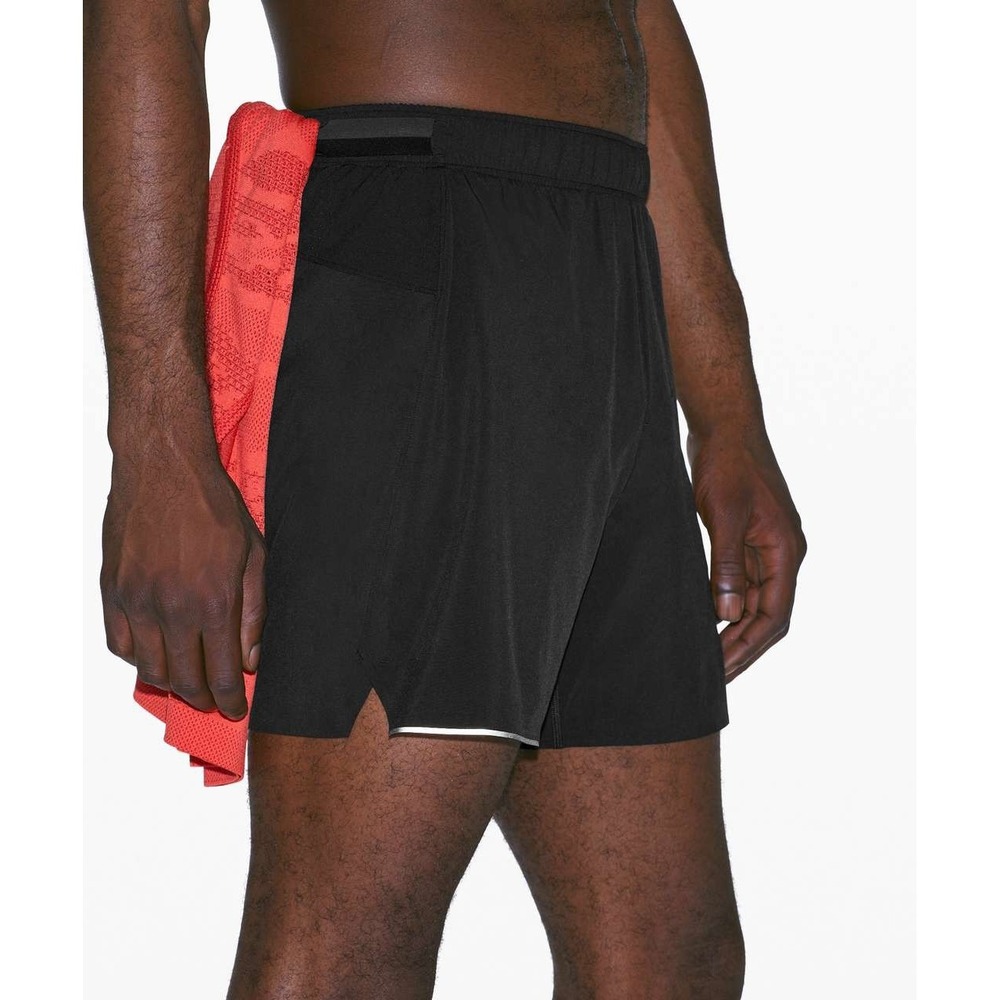Lululemon Men's Black Running Shorts Built In Liner Reflective Size M